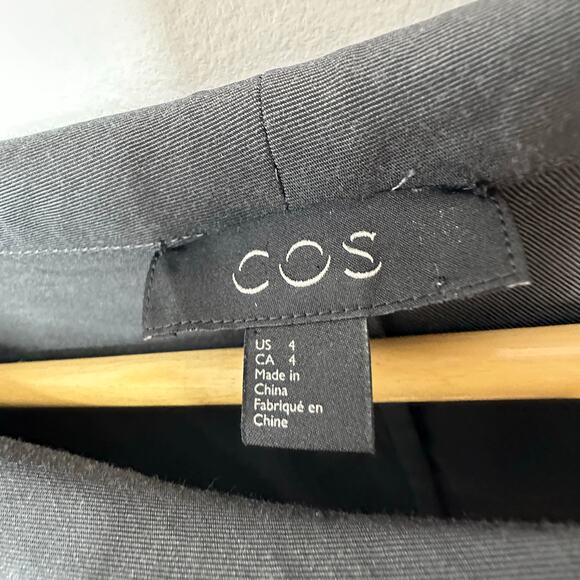 COS Folded-Collar Draped Dress Womans 4 Grey classic capsule lagenlook - Picture 6 of 9